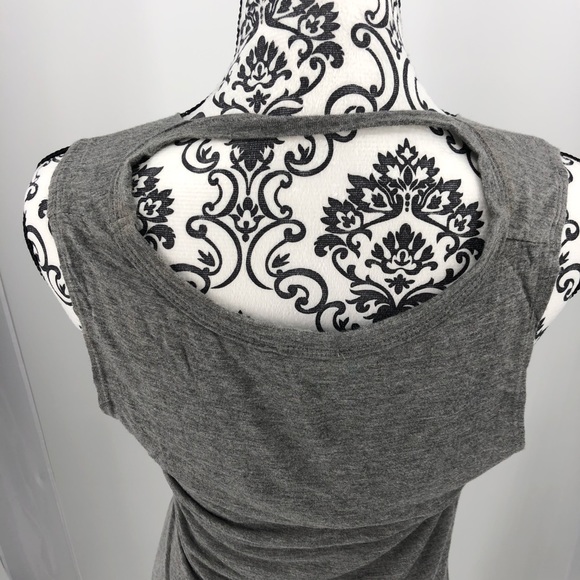 Corset Top Gray Sleeveless Tie Front Top XS - Picture 6 of 7
